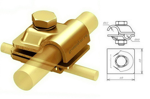 Соединитель универсальный для проволоки Ø10 и Ø12 мм из латуни