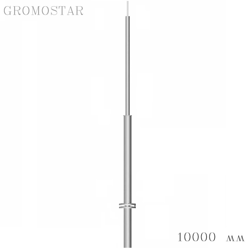 Отдельно стоящая молниеприемная мачта 10 метров с откидным креплением для ручной установки