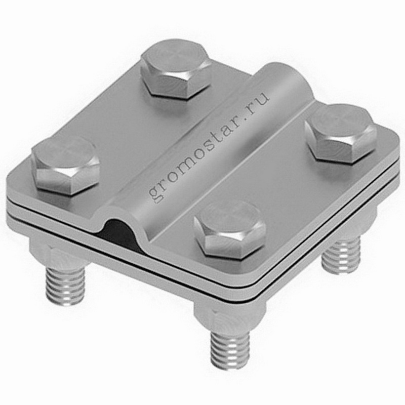 Соединитель малый универсальный для круглого Ø6-Ø10 мм. и плоского 25 мм. проводника 3 пластины, 4 болта