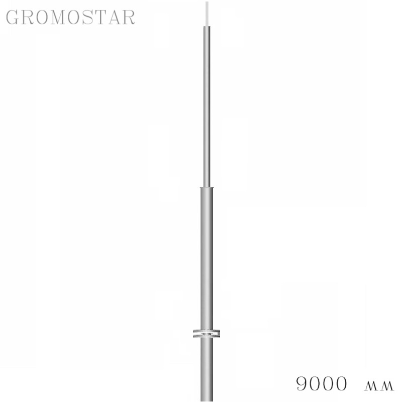 Отдельно стоящая молниеприемная мачта 9 метров с откидным креплением для ручной установки