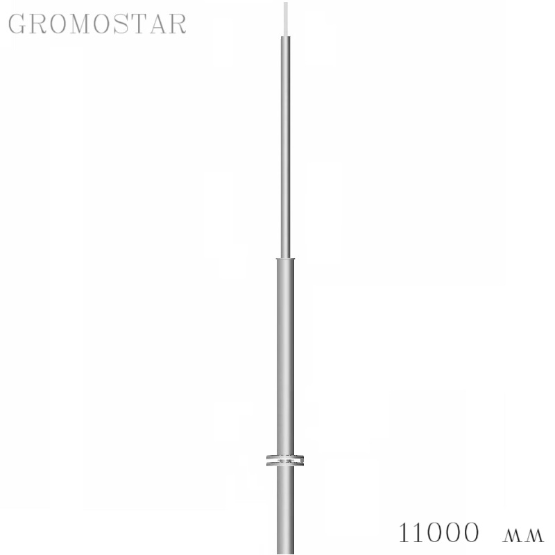 Отдельно стоящая молниеприемная мачта 11 метров с откидным креплением для ручной установки