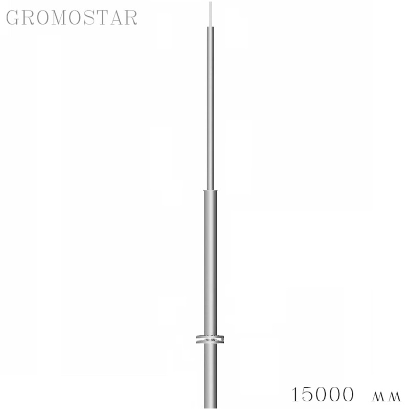 Отдельно стоящая молниеприемная мачта 15 метров с откидным креплением для ручной установки