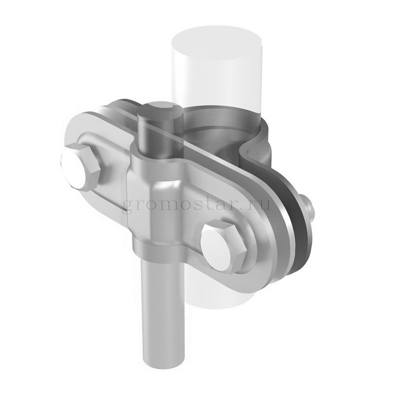 Соединитель параллельный круглого проводника Ø6-Ø10 мм. и молниеприемника Ø8-Ø12 мм. 2 пластины, 2 болта