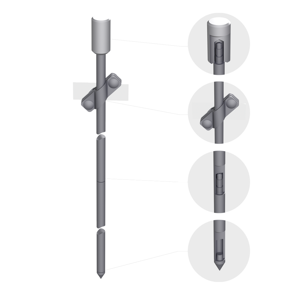 Комплект заземления с заострением, 3м,