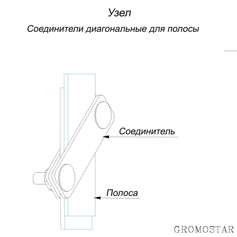 Соединители заземления диагональные для полосы 25-60 мм. 3 пластины