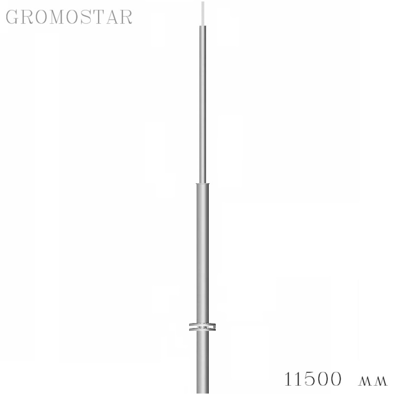 Отдельно стоящая молниеприемная мачта 11,5 метров с откидным креплением для ручной установки
