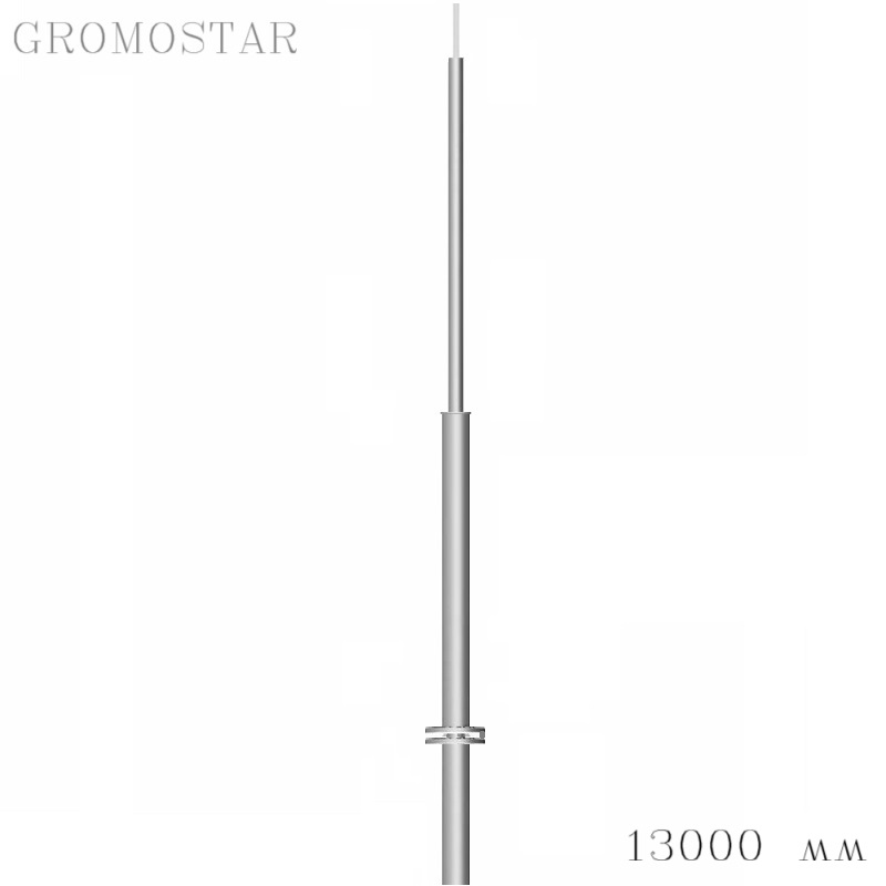 Отдельно стоящая молниеприемная мачта 12 метров с откидным креплением для ручной установки