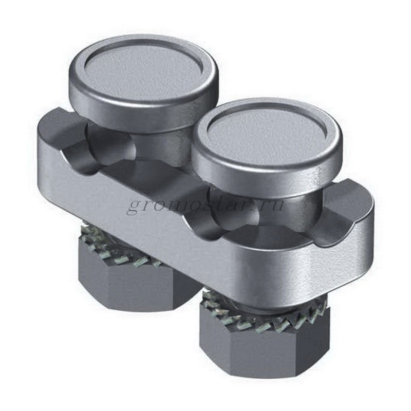 Клемма крепежная для проволоки, двойная из нержавеющей стали