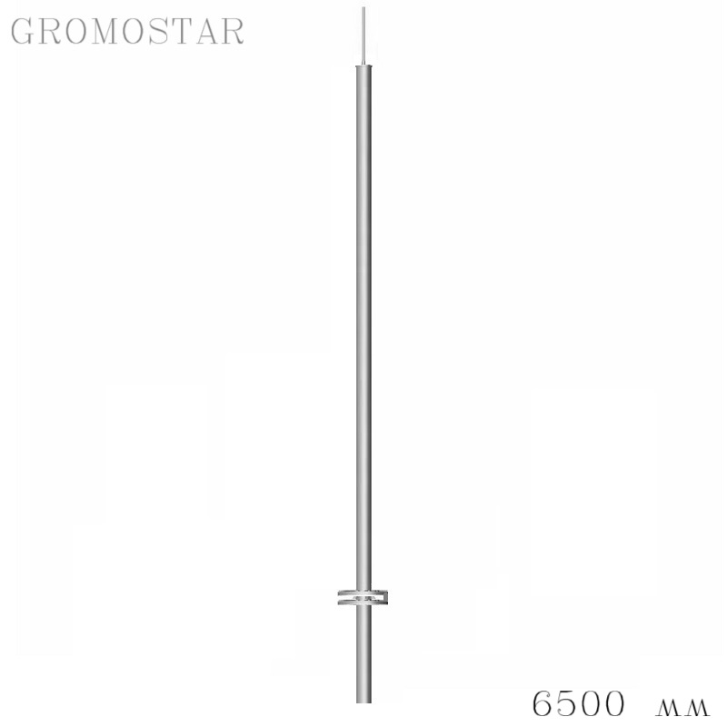 Отдельно стоящая молниеприемная мачта 6,5 метров с откидным креплением для ручной установки